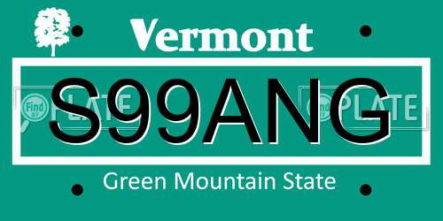 S99ANG Vermont License Plate