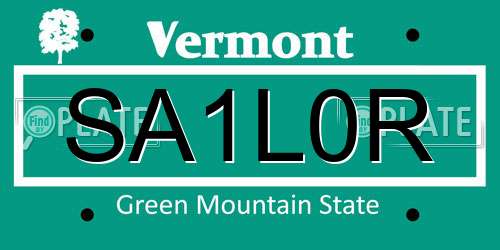 SA1L0R Vermont License Plate