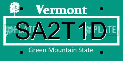 SA2T1D Vermont License Plate