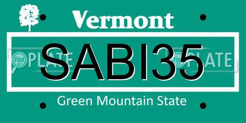 SABI35 Vermont License Plate