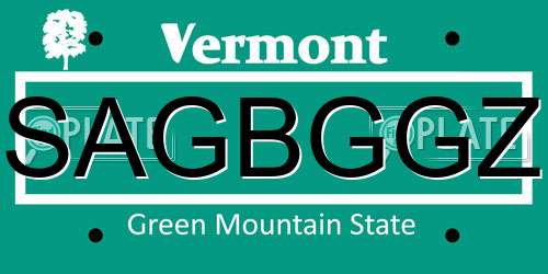SAGBGGZ Vermont License Plate