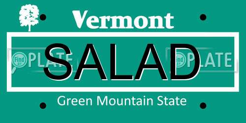 SALAD Vermont License Plate