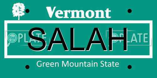SALAH Vermont License Plate