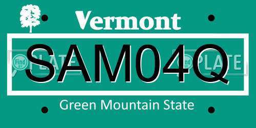 SAM04Q Vermont License Plate