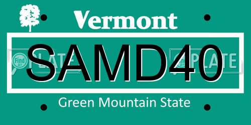 SAMD40 Vermont License Plate