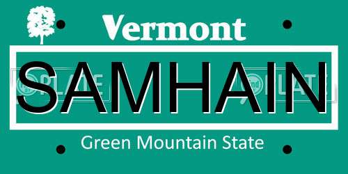 SAMHAIN Vermont License Plate