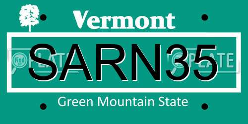 SARN35 Vermont License Plate