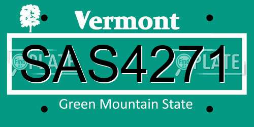SAS4271 Vermont License Plate