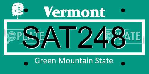 SAT248 Vermont License Plate