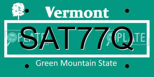 SAT77Q Vermont License Plate