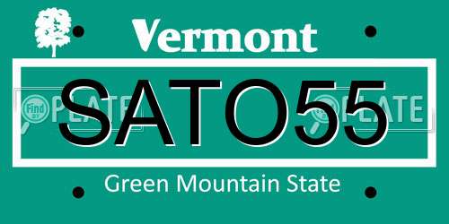 SATO55 Vermont License Plate