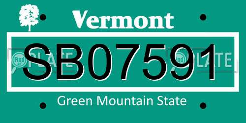 SB07591 Vermont License Plate