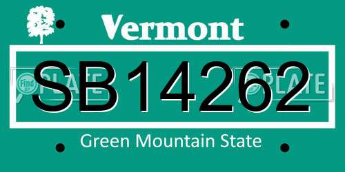 SB14262 Vermont License Plate