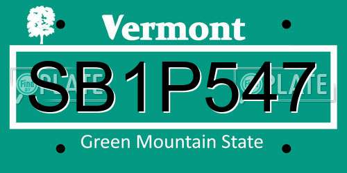 SB1P547 Vermont License Plate