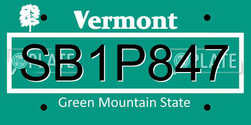 SB1P847 Vermont License Plate