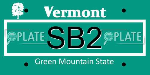 SB2 Vermont License Plate