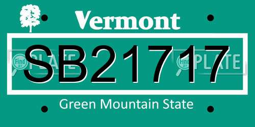 SB21717 Vermont License Plate