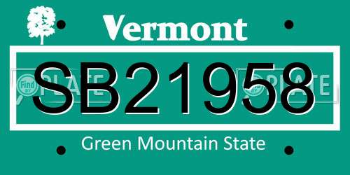 SB21958 Vermont License Plate