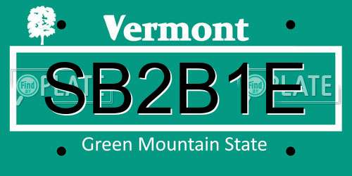 SB2B1E Vermont License Plate