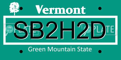 SB2H2D Vermont License Plate