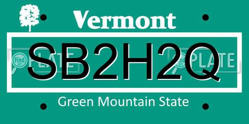 SB2H2Q Vermont License Plate