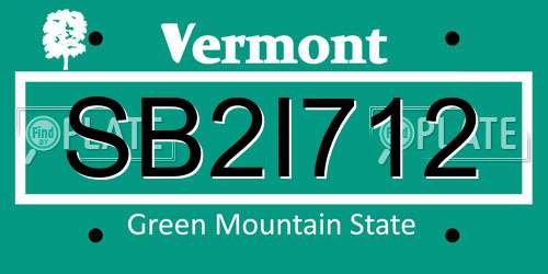 SB2I712 Vermont License Plate