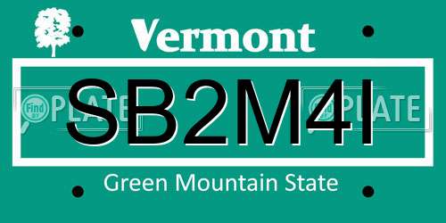 SB2M4I Vermont License Plate