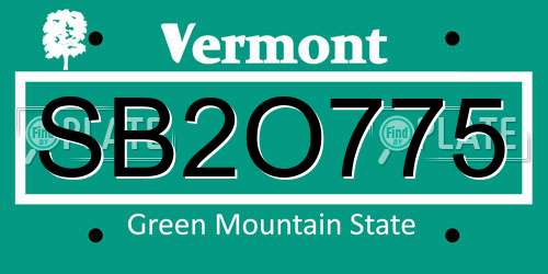 SB2O775 Vermont License Plate