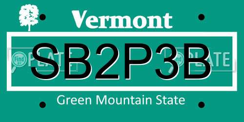SB2P3B Vermont License Plate