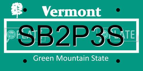 SB2P3S Vermont License Plate