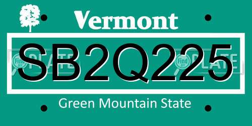 SB2Q225 Vermont License Plate