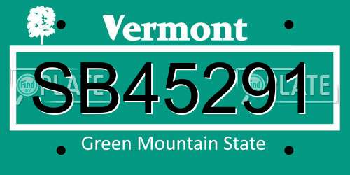 SB45291 Vermont License Plate
