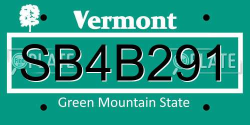SB4B291 Vermont License Plate