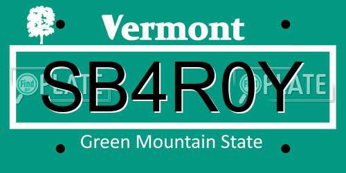 SB4R0Y Vermont License Plate