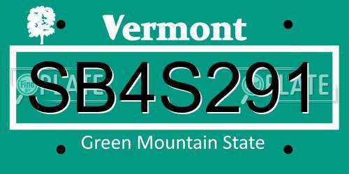 SB4S291 Vermont License Plate