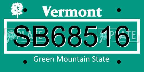 SB68516 Vermont License Plate