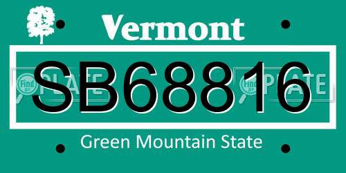 SB68816 Vermont License Plate