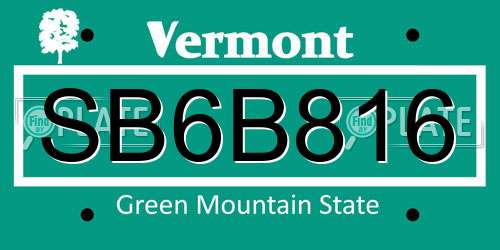 SB6B816 Vermont License Plate