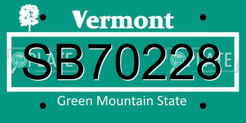 SB70228 Vermont License Plate