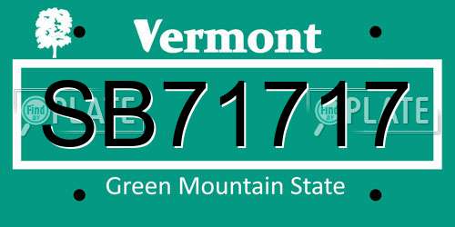 SB71717 Vermont License Plate