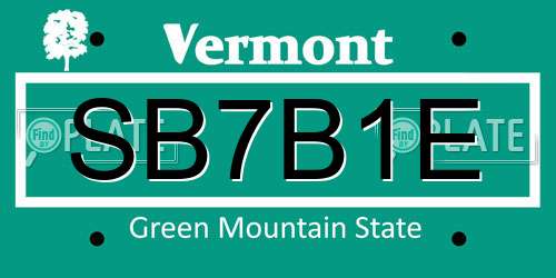 SB7B1E Vermont License Plate