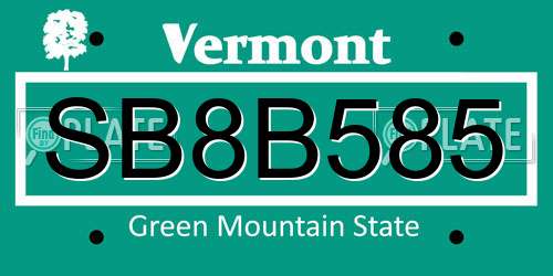 SB8B585 Vermont License Plate