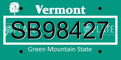 SB98427 Vermont License Plate