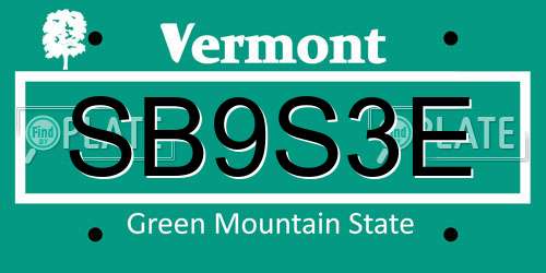 SB9S3E Vermont License Plate