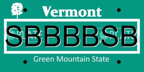 SBBBBSB Vermont License Plate