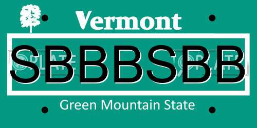 SBBBSBB Vermont License Plate