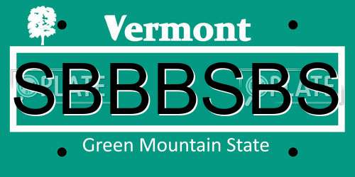 SBBBSBS Vermont License Plate