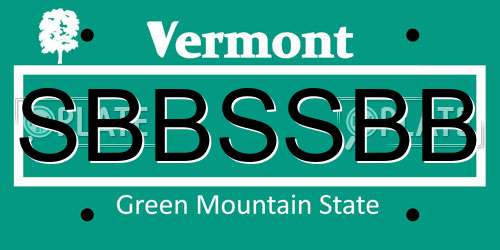 SBBSSBB Vermont License Plate