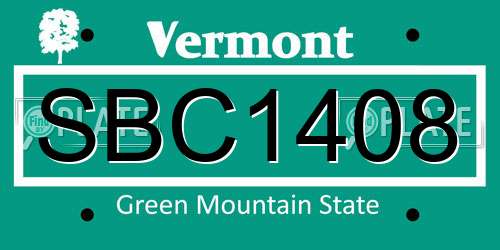 SBC1408 Vermont License Plate