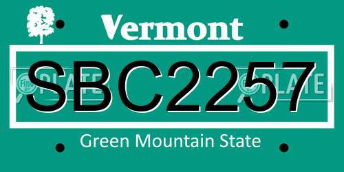 SBC2257 Vermont License Plate